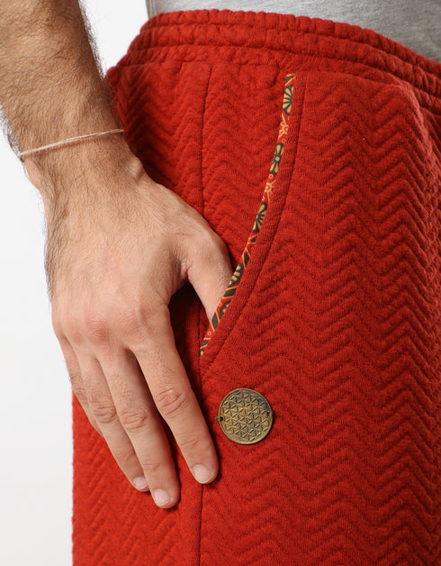 Drawstring quilted pants with pockets